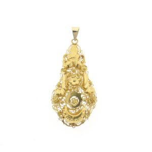 14 karaat antiek gouden hanger van een mutsenbel