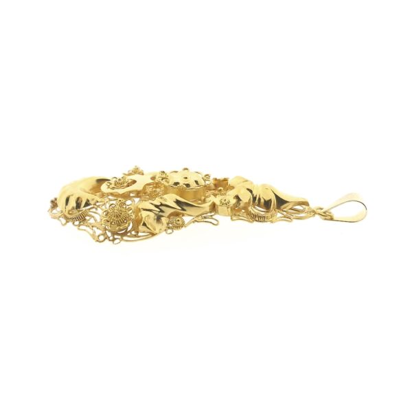 Antiek gouden hanger van een mutsenbel