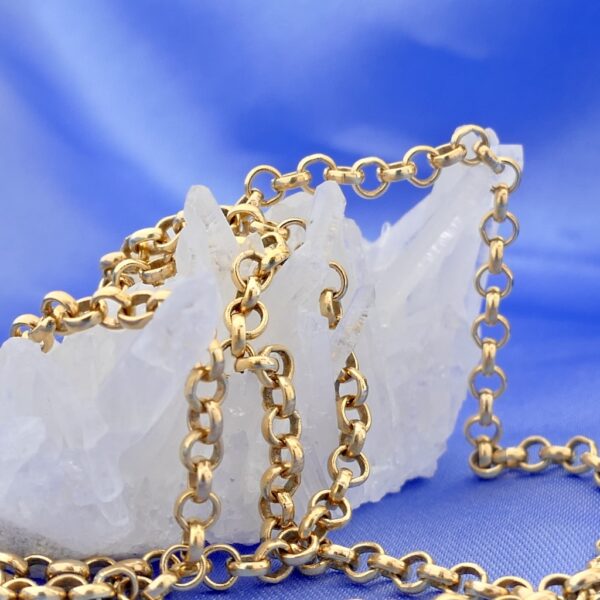 Gouden jasseron schakel collier | 72 cm