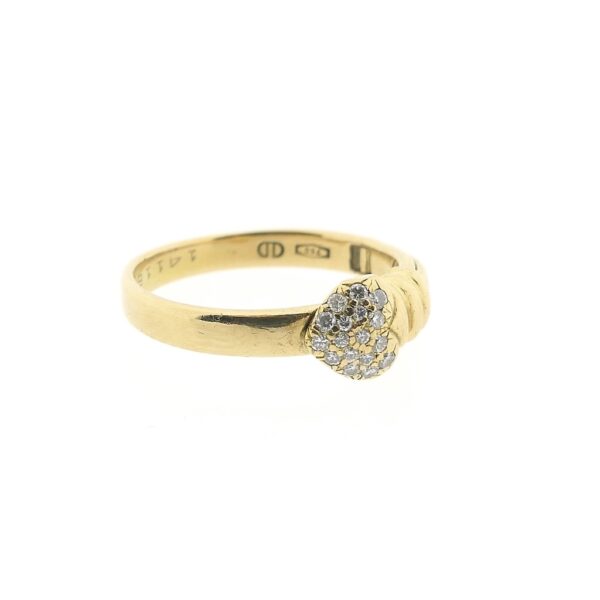 18 Krt. Gouden Claddagh ring met diamant | 0,085 ct.