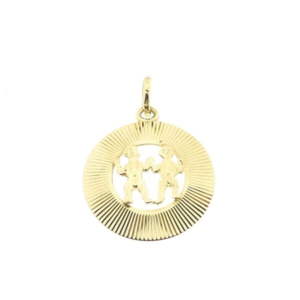 14 karaat gouden sterrenbeeld hanger; Tweelingen