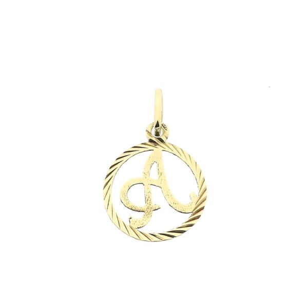 14 karaat gouden hanger met letter A