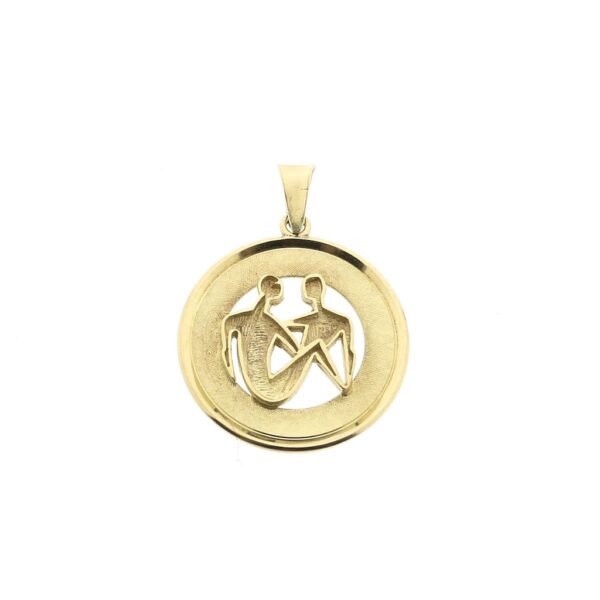 14 karaat gouden hanger van het sterrenbeeld tweelingen