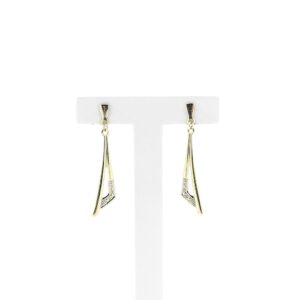 14 karaat gouden gediamanteerde oorhangers