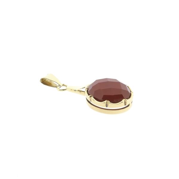 Vintage gouden hanger met carneool