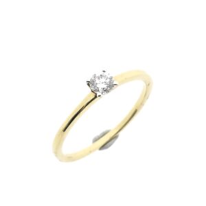 14 karaat gouden solitair ring met zirconia