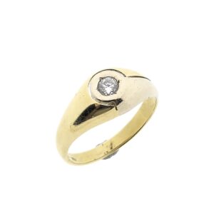 14 karaat bicolor gouden ring met zirconia