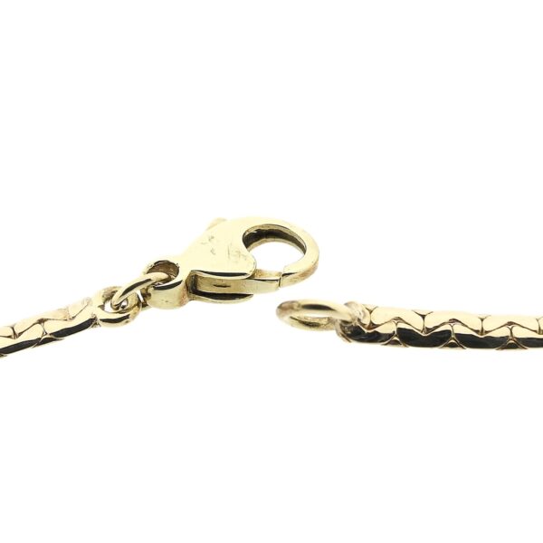 Gouden collier met vaste hanger en diamant; 0,21 ct. | 45,5 cm