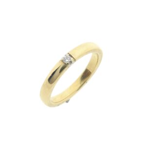 14 karaat gouden (trouw)ring met diamant | 0,035 ct.