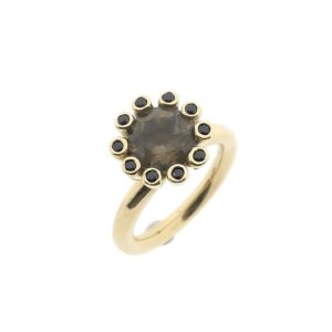 14 karaat gouden 'Confetti' ring met spinel en saffier | Bron Jewelry