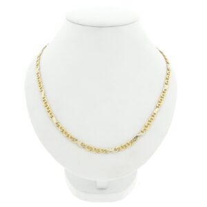 14 karaat bicolor gouden fantasie schakel ketting | 51,5 cm