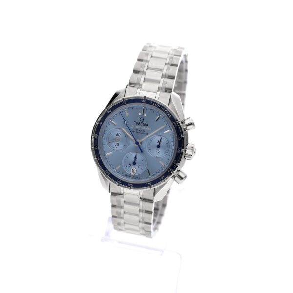 Omega Speedmaster 38 'Blue' 324.30.38.50.03.001; Chronograaf horloge (Full-set 03-2025)