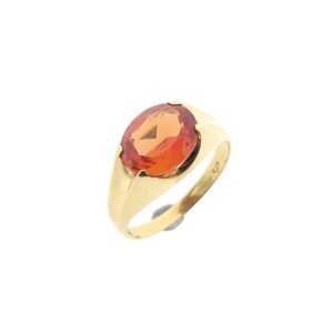 14 karaat vintage gouden ring met saffier