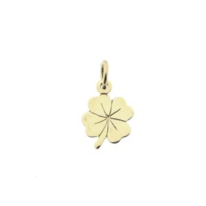 14 karaat gouden hanger van een klavertje vier