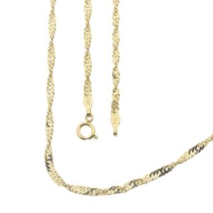 14 karaat gouden Singapore schakel ketting | 50 cm
