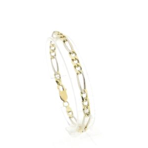 14 karaat bicolor gouden Figaro schakel armband
