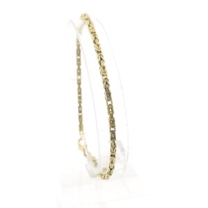 14 karaat gouden vierkante koningsschakel armband | 23 cm