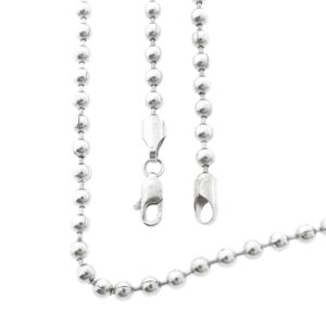 Zilveren bolletjes schakel ketting | 43 cm