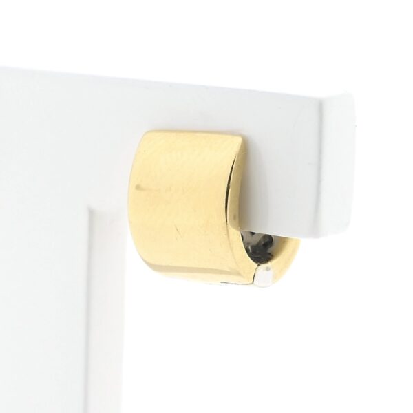 18 Krt. Bicolor gouden klapcreolen pavé gezet met diamant; ca. 0,51 ct. | Ø 10,7 mm