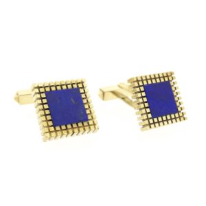 14 karaat gouden manchetknopen met Lapis Lazuli | Vintage