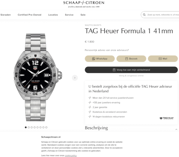 TAG Heuer Formula 1 WAZ1112; Quartz Heren horloge